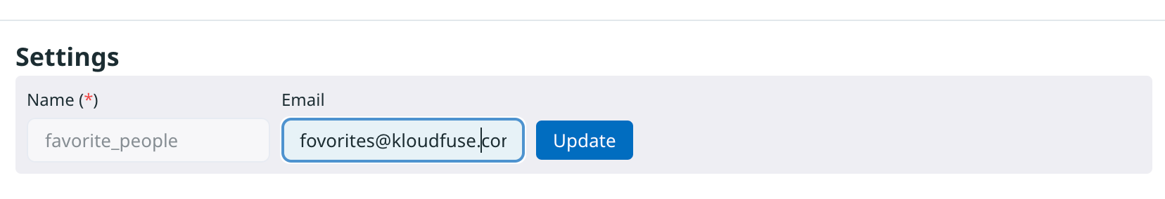 Update group email