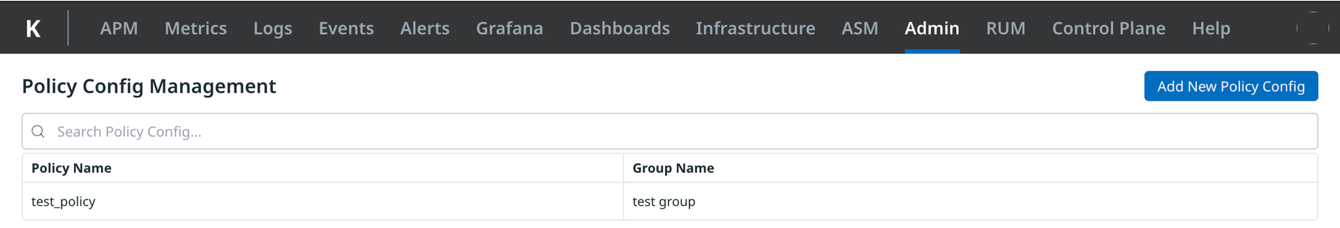 Manage Policy Configuration