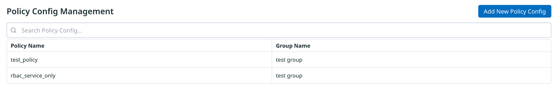 New policy configuration added to the list