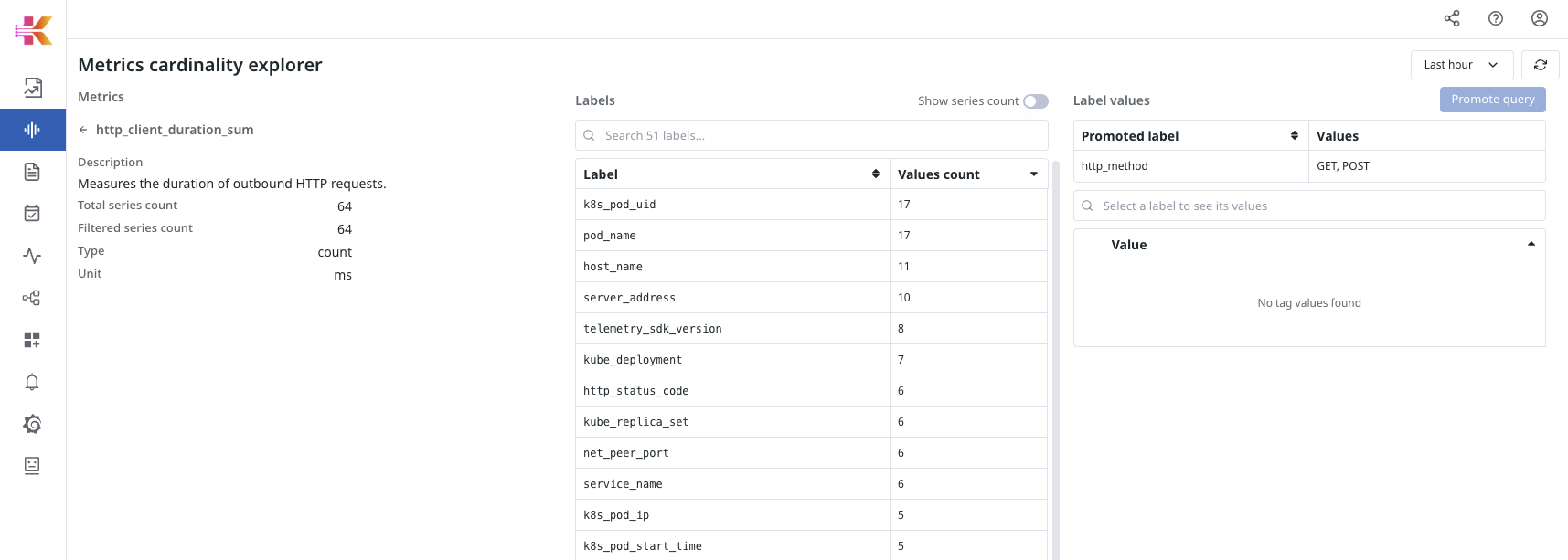Promoted filter displayed