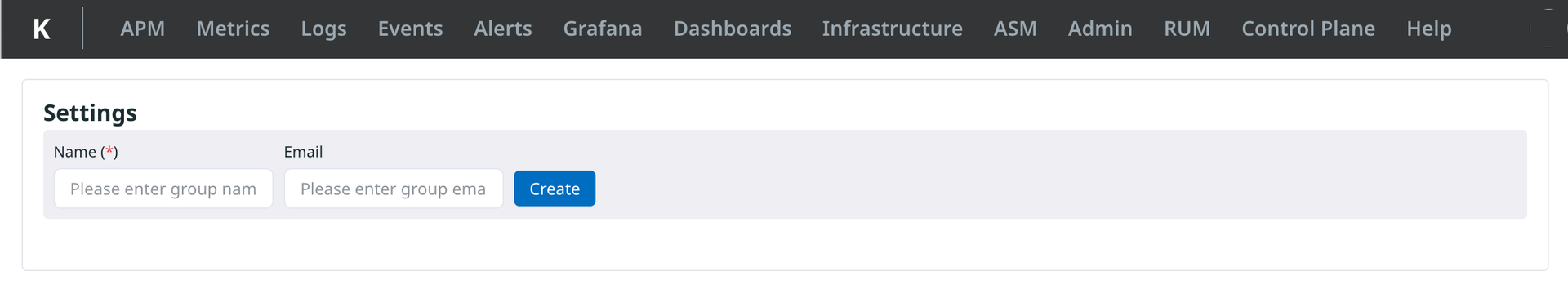 New Group interface