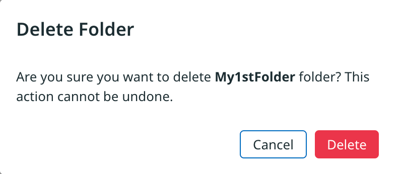 Confirm deleting a folder