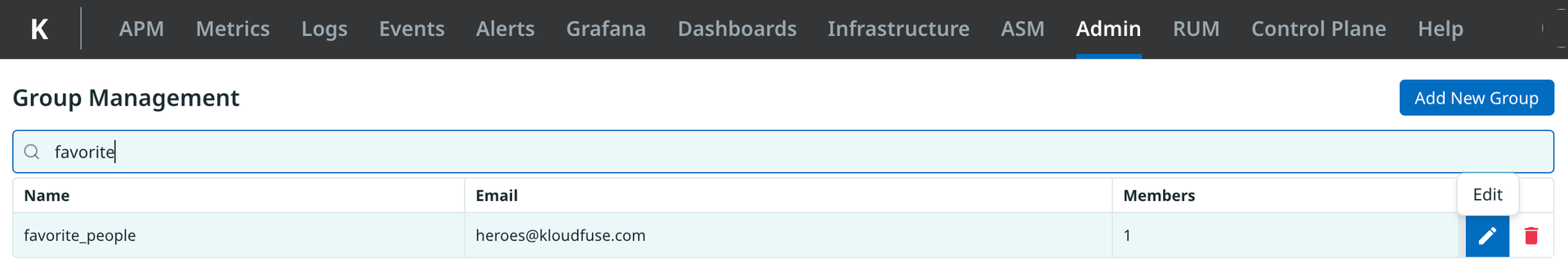 Searching for a group name