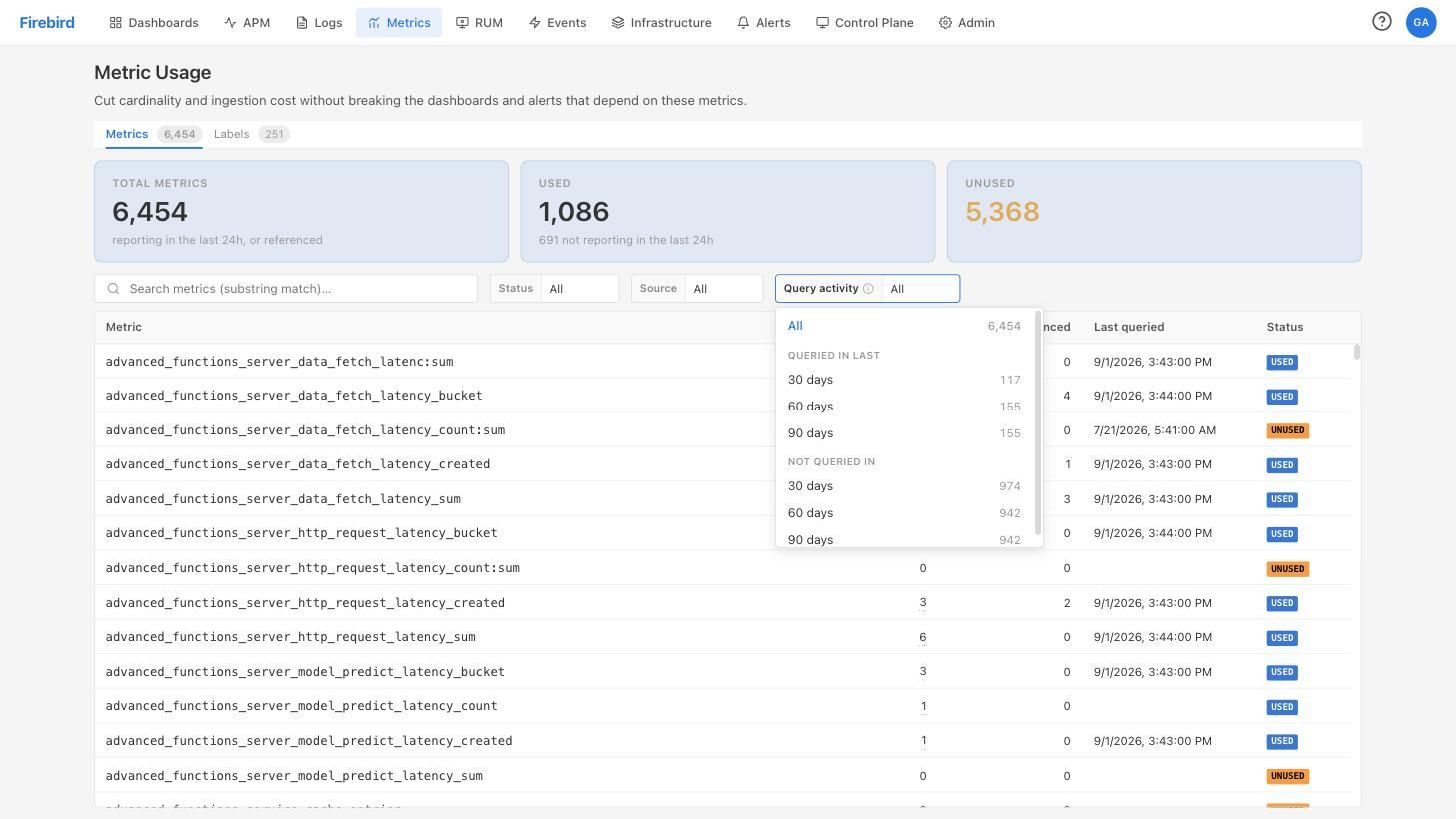 Query activity filter open