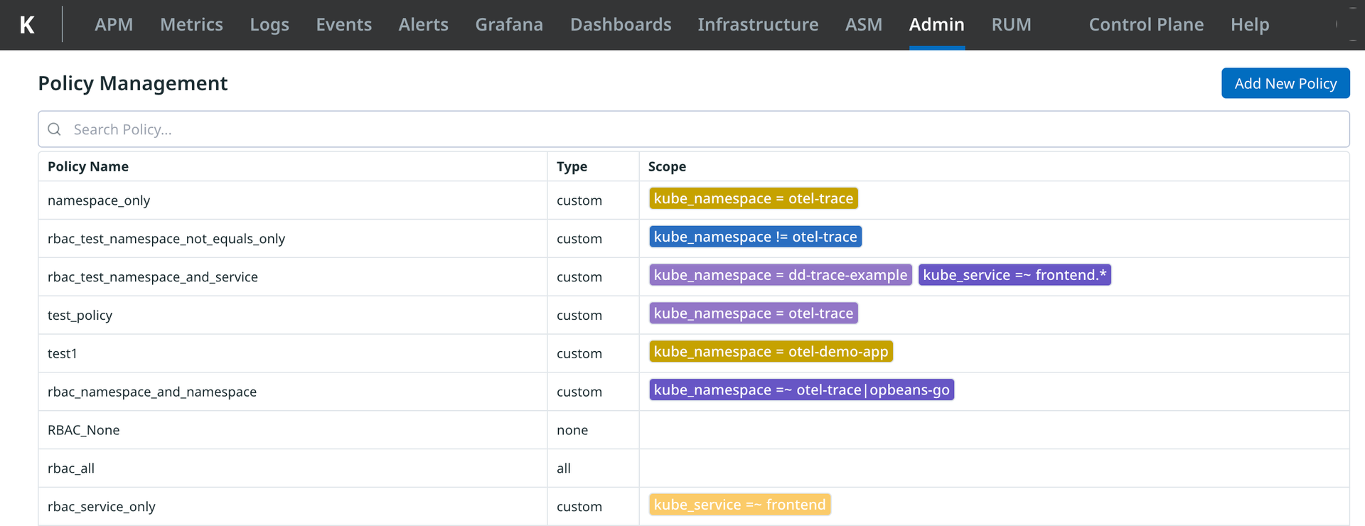 Manage Policies